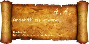 Andaházy Armand névjegykártya